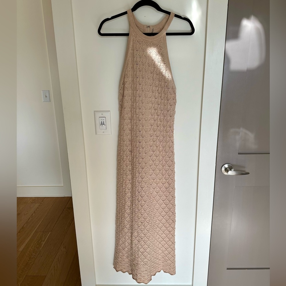 Alice + Olivia Lulu Halter Knitted Midi Dress